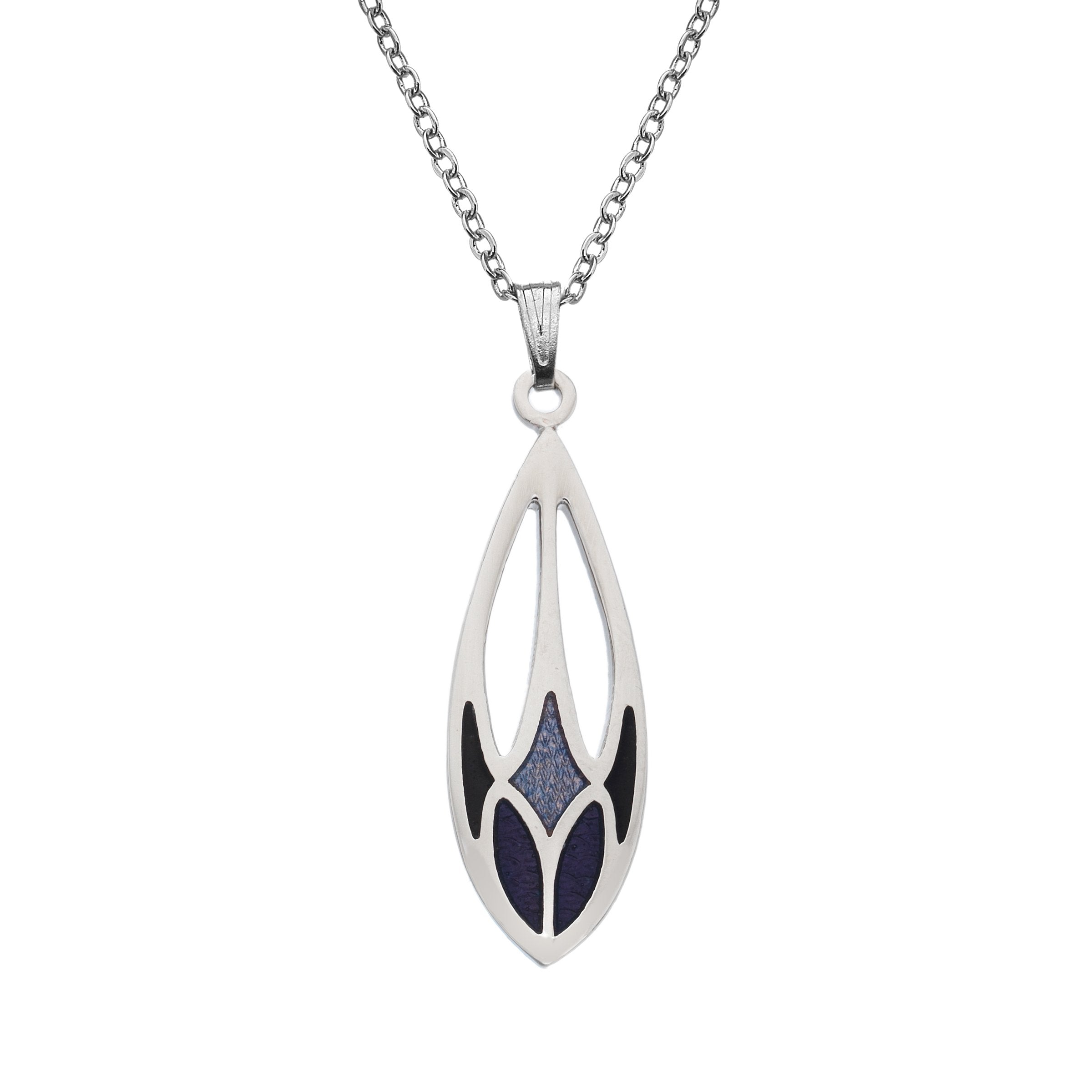 Purple Mackintosh Rose Buds Necklace